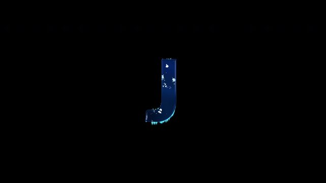 Freezing Letter J Animation. Frost Letter With Ice Spikes. Icy Alphabet. Frozen Typography. Winter Freeze Text Animation