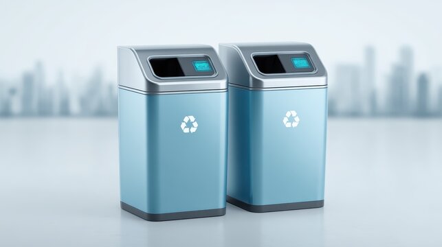 Modern Smart Recycling Bins for Sustainable Urban Waste Management