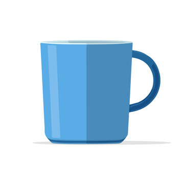 Clean 2D flat vector depiction of a Cup, designed in minimalist modern style with white background.
