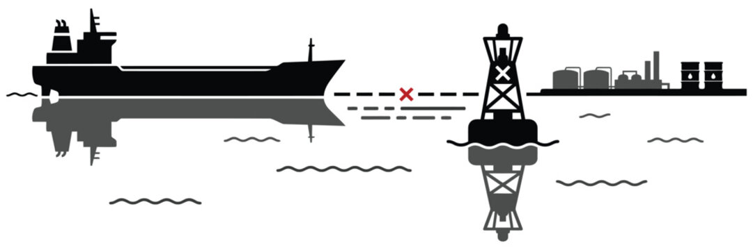 Maritime Safety Ship Avoiding Collision with Navigation Buoy Illustration