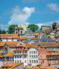 Obraz premium Skyline above Porto’s historic UNESCO-listed Ribeira district. Porto, Portugal