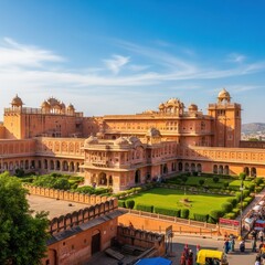 Fototapeta premium Amber Fort Jaipur Rajasthan India Historic Architecture.