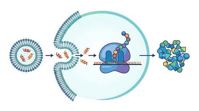 Mechanism of mrna delivery and protein translation in a cell