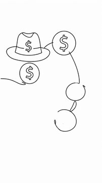 Minimalist line art drawing of baseball cap headwear.