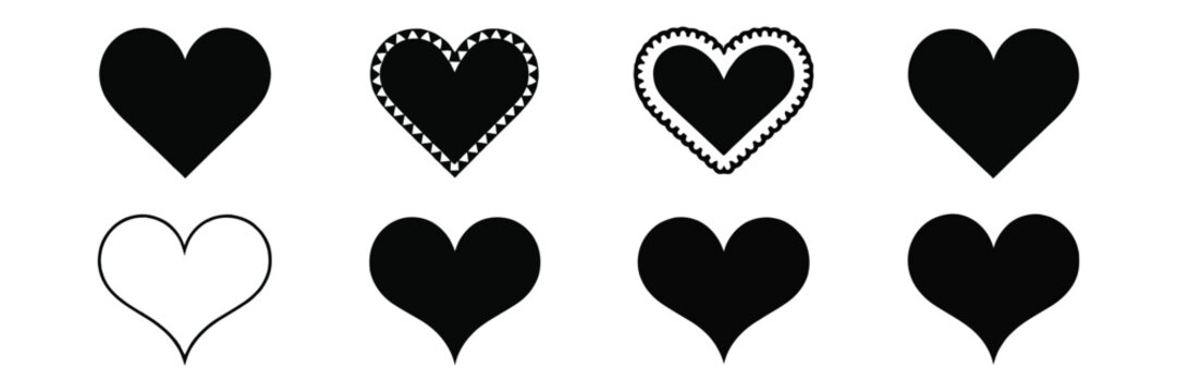Scalloped Heart Shape Set with Vintage Lace Borders, Frill Frames and Decorative Ribbon Vector Elements
