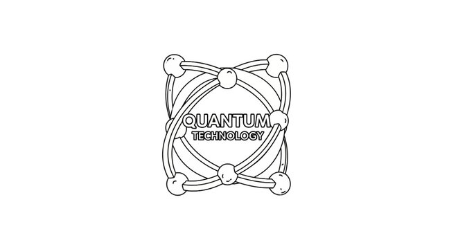 Quantum Physics Atomic Structure Logo.