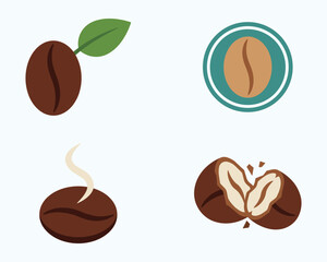 Obraz premium Coffee bean illustrations variety of styles for cafes and packaging