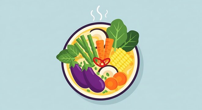Colorful fresh fruit and vegetable salad bowl top view.