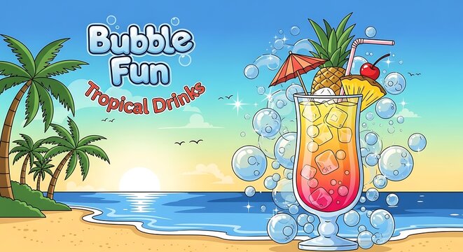 Tropical cocktail with pineapple and coconut drink.