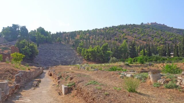 Ancient Argos theatre ruins in Peloponnese, Greece