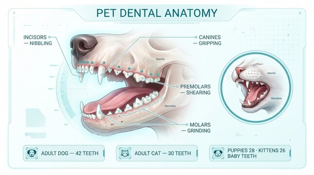 Pet dental anatomy and tooth chart