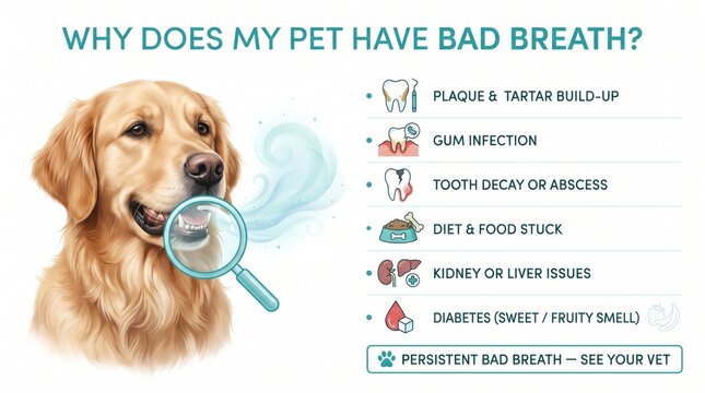 Causes of bad breath in pets