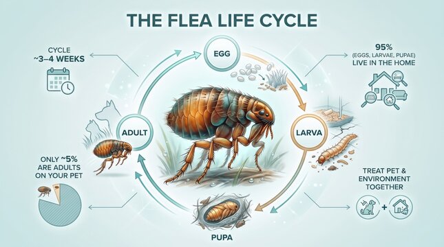 The flea life cycle on pets explained