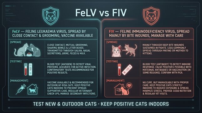 Feline leukaemia and FIV compared