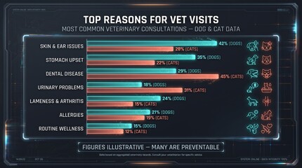 Most common reasons for vet visits