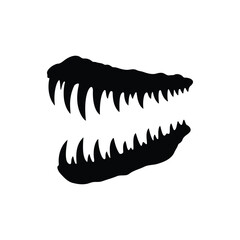 Trex teeth silhouette vector flat illustration design. © Techzaka