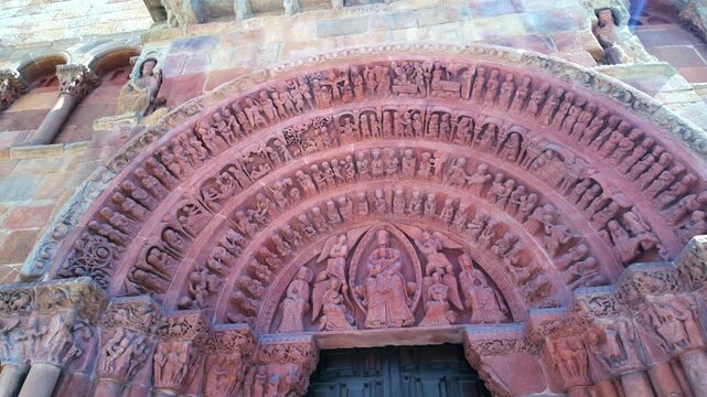 Romanesque portico of the church of Santo Domingo in Soria, Spain