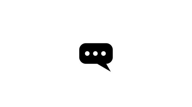 Minimalist speech bubble animation with pulsing ellipsis for communication and messaging ui chat message