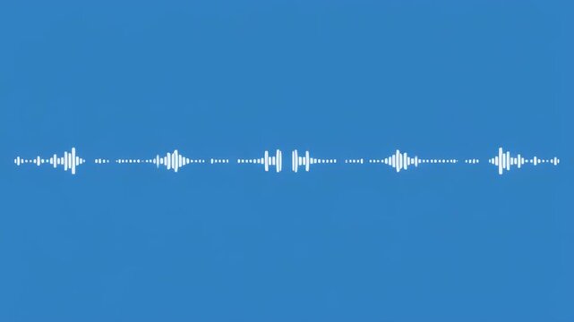 Audio waveform visualization with subtle digital sound waves against a clean blue background