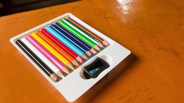Elementary School Art Kit: Diverse Colorful Pencils Pack in a Plastic Container