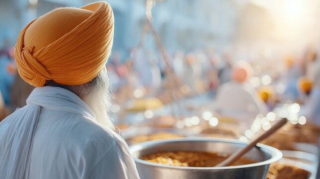 Volunteer in Langar Kitchen Serving Community through Selfless Seva