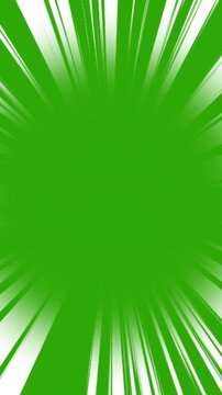 Animated Comic Light Speed Lines, Moving Anime Speed Line on Green Background. Full HD. 4K