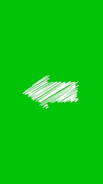 Set of Arrows UP, DOWN, LEFT, RIGHT. Animation of Moving Arrows on green background. Full HD. 4K