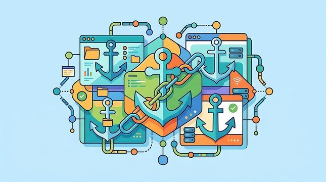 Digital network architecture with anchors and linked data windows