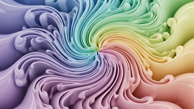3D pastel rainbow swirl textured abstract background