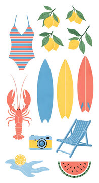 Vibrant Summer Beach Holiday Collection with Tropical Elements