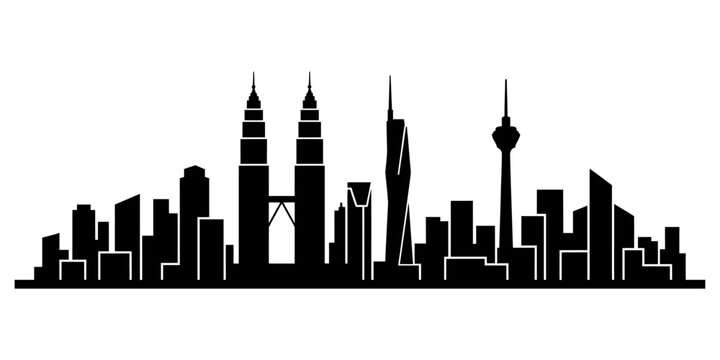 Kuala Lumpur City Skyline Silhouette 1.