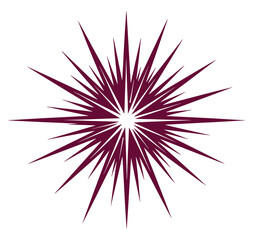 Obraz premium Burgundy starburst graphic design element for decoration and emphasis in digital media and print materials