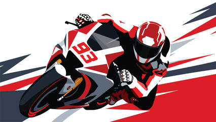 Sport Motorcycle Racing Background with Professional Rider High Speed Track Action Design © Town GFX