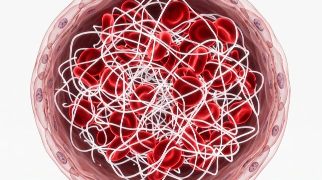 3D Microscopic Diagram of Fibrin Web in Disseminated Intravascular Coagulation