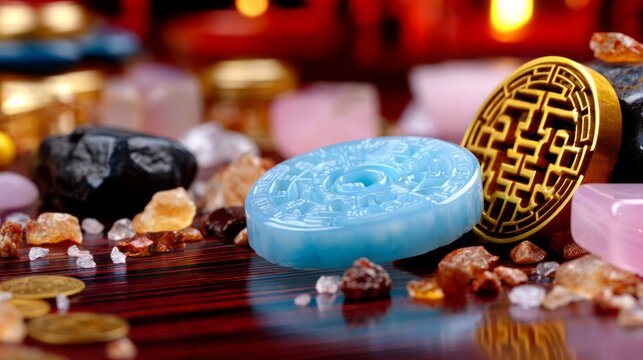Feng Shui Compass Tools and Elements for Geomancy Practices and Layout