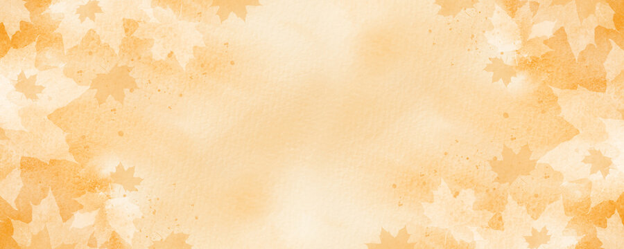 Watercolor autumn background with a leaf pattern
