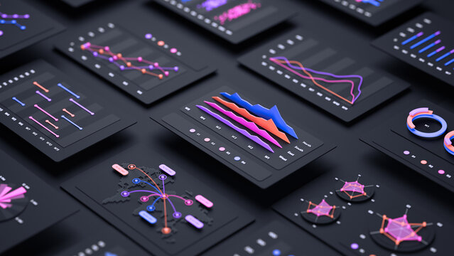 Financial data document graph chart report statistic marketing research development planning management strategy analysis accounting. Financial business technology concept. 3d rendering.