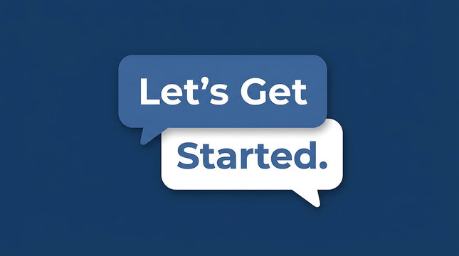Lets get started speech bubbles icon