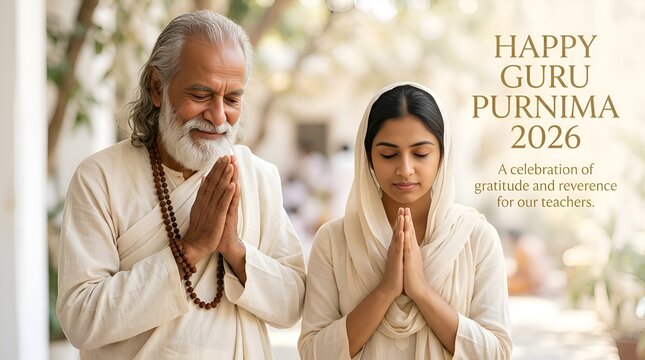 Guru Purnima Celebration: Teacher Guiding Student with Gratitude and Reverence