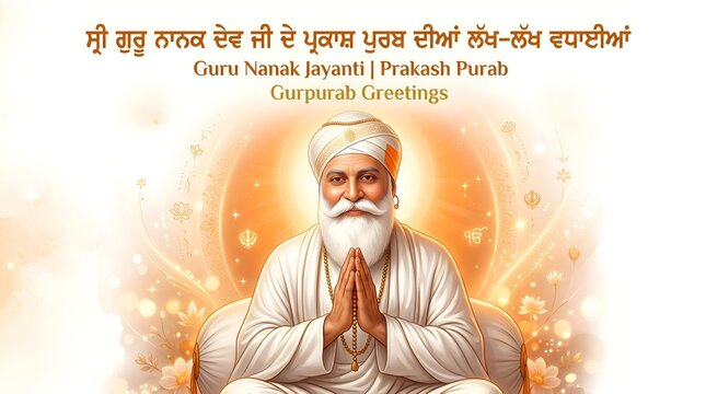 Guru Nanak Jayanti Prakash Purab Gurpurab Greetings Sikh Devotion
