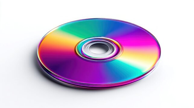 Iridescent data storage medium close up view