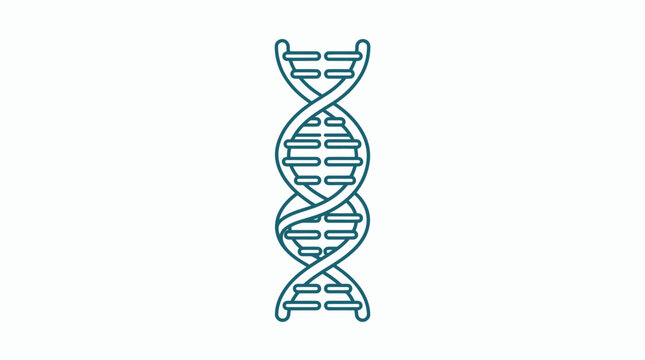 DNA Double Helix Outline Vector
