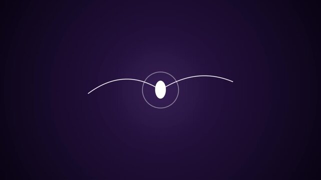 Minimalist white bird icon on dark purple gradient background