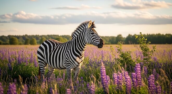 zebra on a meadow