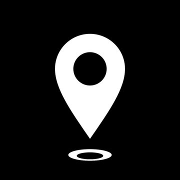 White Location Pin Animation on Black Background | Map Marker Motion Graphics Loop