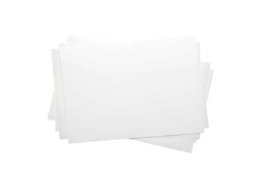 Stack of blank white paper sheets mock-up, empty documents for text, template on transparent background