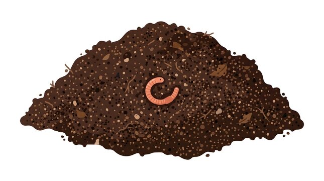Compost Soil Earthworm Texture &mdash; Chocolate Brown Organic Soil Health Charming Vector