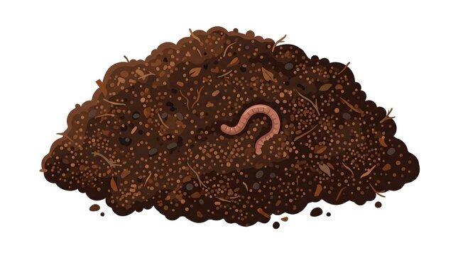Compost Soil Earthworm Texture &mdash; Chocolate Brown Organic Soil Health Charming Vector