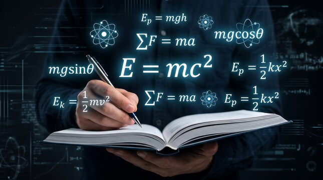 Mathematical Physics Formulas and Scientific Equations Background