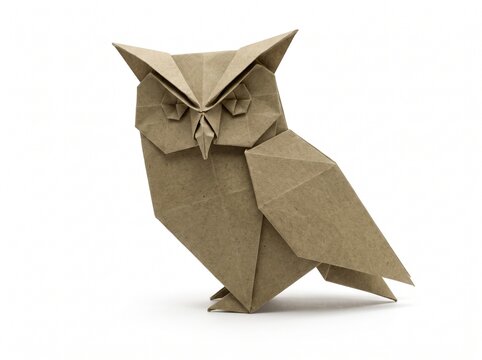 Origami bird on white background.